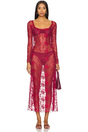 Only Hearts Vestido largo portrait en color rojo talla M en - Red. Talla M (también en S).