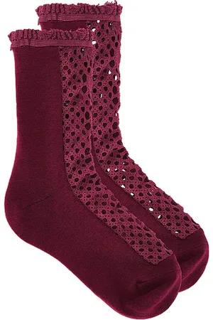Free People Calcetines de crochet rubies en color burgundy talla all en - Burgundy. Talla all.