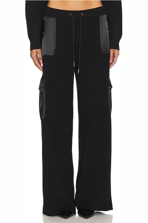 SER.O.YA Pantalón cargo daph knit en color talla S en - Black. Talla S (también en XS).