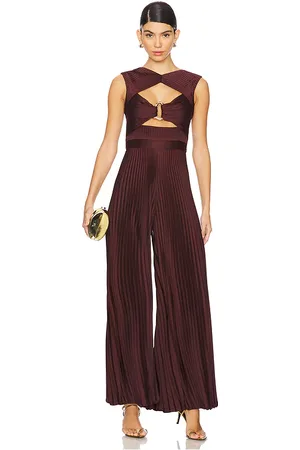 AMUR Rosalynn pleated jumpsuit en color cognac talla 0 en - Cognac. Talla 0 (también en 2, 4).
