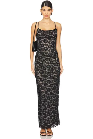 Lovers And Friends Vestido largo leila sheer en color talla L en - Black. Talla L (también en XS).
