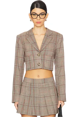 Lovers And Friends Bonnie cropped blazer en color bronce talla L en - Tan. Talla L (también en M, XS).