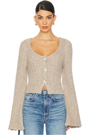 Nation LTD Cárdigan berenice round neck en color crema talla L en - Cream. Talla L (también en M, S, XL, XS).