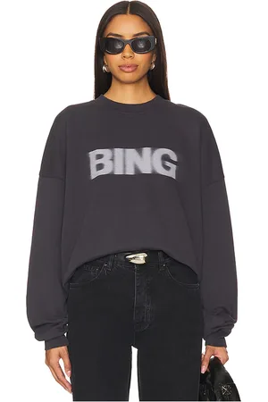 ANINE BING Sudadera miles blur en color negro talla L en - Black. Talla L (también en M, XS).