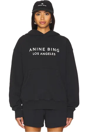 ANINE BING Sudadera alto en color talla L en - Black. Talla L (también en M).