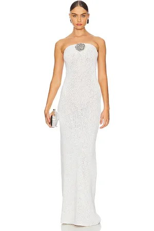 Asta Resort Vestido largo sin tirantes con detalle de roseta en color ivory talla M en - Ivory. Talla M (también en S, XL, XS).