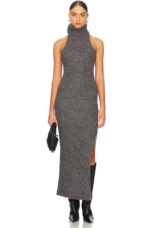 Nicholas Vestido midi kiandra en color gris talla L en - Grey. Talla L (también en S, XS).