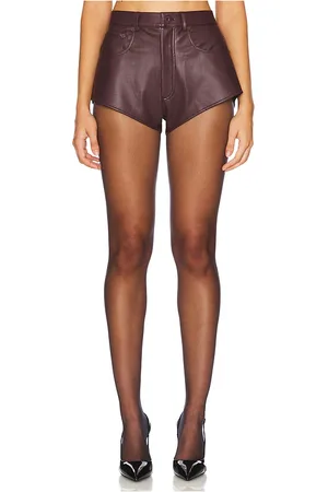LAPOINTE Mini short de piel sintética elástica en color burgundy talla 2 en - Burgundy. Talla 2 (también en 8).