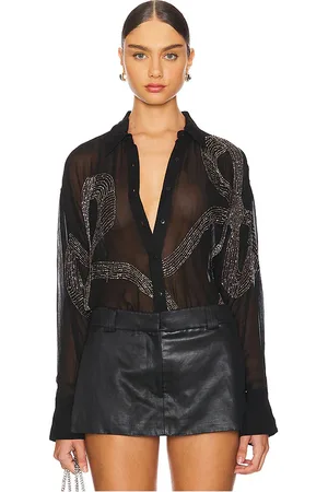 Retrofete Camisa adornada cherish en color talla M en - Black. Talla M (también en S).