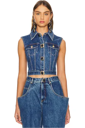 AREA Chaleco en color denim-medium talla 0 en - Denim-Medium. Talla 0 (también en 2).