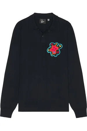 By Parra Flower blob knitted polo sweater en color azul marino talla L en - Navy. Talla L (también en M, S).