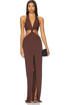 NBD Vestido largo the donyale en color talla L en - Brown. Talla L (también en M, XL).