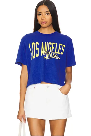 Junk Food Camiseta corta con cuello alto rams dual threat en color talla L en - Blue. Talla L (también en M, S, XL).
