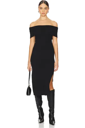 Rails Vestido midi de canalé anaya en color talla M en - Black. Talla M (también en XS).
