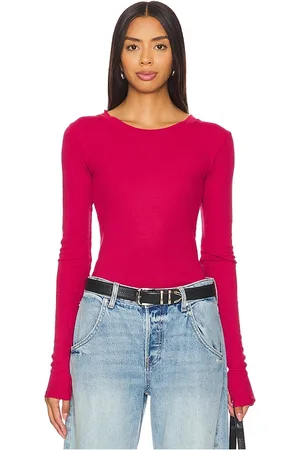 LA Made Camiseta long sleeve thermal en color rojo talla M en - Red. Talla M (también en S, XS).