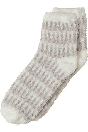 Barefoot Dreams Calcetines cozychic stripe geo tennis socks en color beige talla all en - Beige. Talla all.