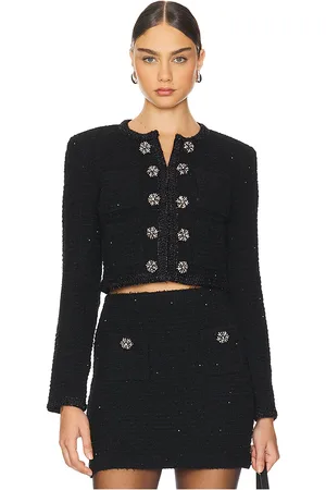 Self-Portrait Chaqueta punto black textured en color talla L en - Black. Talla L (también en M, S).