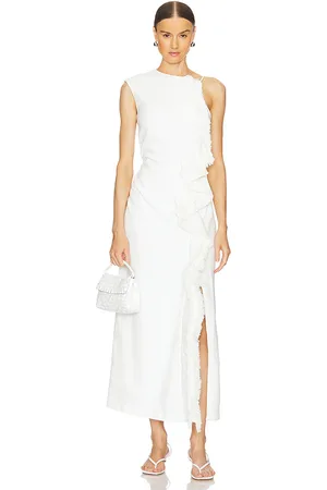 CLEA Vestido con flecos elijah en color blanco talla M en - White. Talla M (también en XS).