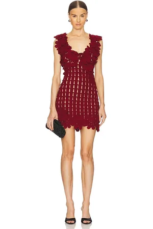 AKNVAS Minivestido fiore en color burgundy talla L en - Burgundy. Talla L (también en S, XS).