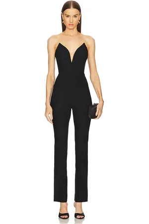 Michael Costello X revolve akansa jumpsuit en color talla L en - Black. Talla L (también en M, S, XL, XS, XXS).