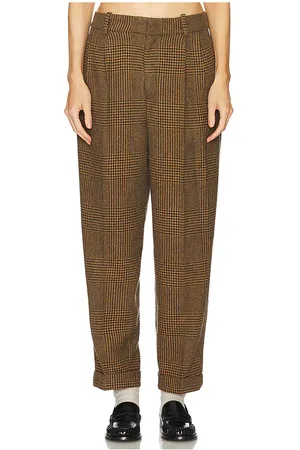 Ralph Lauren Pantalones de frente plano cropped en color marrón talla 0 en - Brown. Talla 0 (también en 10, 12