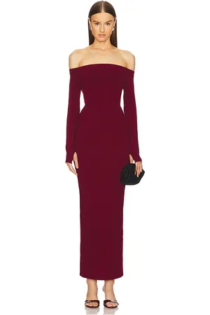 Michael Costello Vestido off shoulder en color burgundy talla L en - Burgundy. Talla L (también en M, S, XL, XS, XXS).