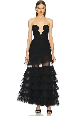 Michael Costello Vestido largo elizabeth en color talla L en - Black. Talla L (también en M, S, XS, XXS).