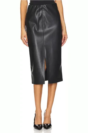 BROCHU WALKER Falda cuero en color talla L en - Black. Talla L (también en M, S, XS).