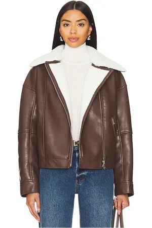 Simkhai Chaqueta moto nyx en color marrón talla M en - Brown. Talla M (también en S).