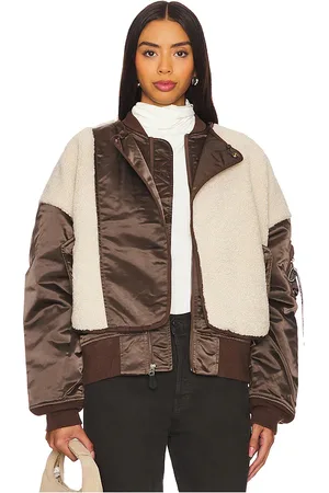 Alpha Industries Chaqueta híbrida sherpa b-15 en color marrón talla L en - Brown. Talla L (también en M, S, XL, XS).