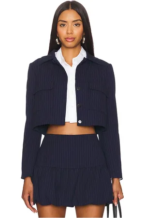 Amanda Uprichard Chaqueta sanders en color talla L en - Navy. Talla L (también en M, S, XL, XS).