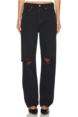 AGOLDE Tiro alto, recto, relajado kelly en color negro talla 23 en - Black. Talla 23 (también en 29, 30).