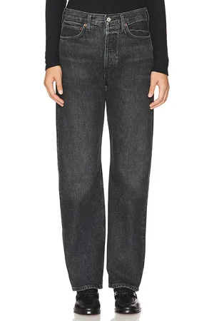 AGOLDE Tiro alto, recto, relajado kelly en color negro talla 23 en - Black. Talla 23 (también en 24, 25, 26, 27, 28, 29, 30, 31).