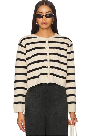 LINE & DOT Cárdigan benni stripe en color bronce talla L en - Tan. Talla L (también en M, S, XS).