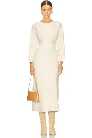 LINE & DOT Vestido ginne sweater en color ivory talla S en - Ivory. Talla S (también en M, XS).
