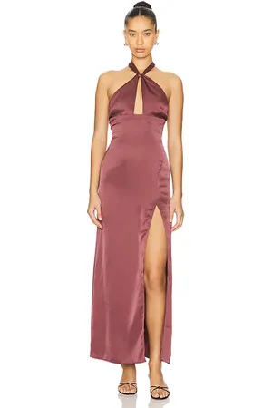 superdown Vestido midi katrina en color marrón talla M en - Brown. Talla M (también en S, XS).
