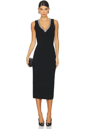 Simkhai Vestido midi con detalles adornados khari en color talla L en - Black. Talla L (también en S, XS).