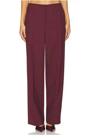 FAITHFULL THE BRAND Pantalón con trabillas emilie en color burgundy talla M en - Burgundy. Talla M (también en S, XS).