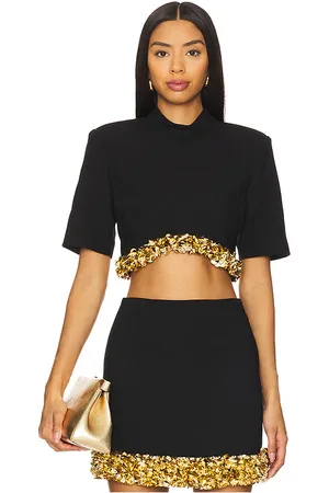 Simkhai Top corto con detalle de lentejuelas jalen en color talla 0 en - Black. Talla 0 (también en 4).