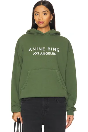 ANINE BING Sudadera alto en color verde oliva talla L en - Olive. Talla L (también en M, S).