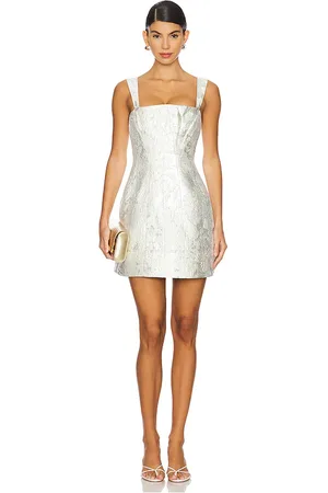 Simkhai Minivestido jaquard lydia en color metálico talla 0 en - Metallic Silver. Talla 0 (también en 10, 8).