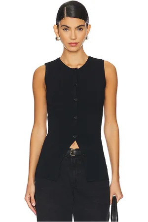 ALL THE WAYS Penny button front top en color talla M en - Black. Talla M (también en S, XS).