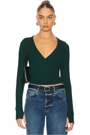 Michael Lauren Top manga larga fairbanks en color verde talla L en - Green. Talla L (también en M, S, XL, XS).