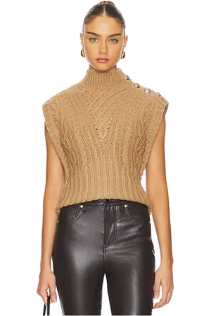 VERONICA BEARD Chaleco de punto holton en color beige talla XL en - Beige. Talla XL (también en XS).