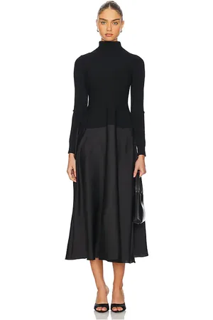 Simkhai Vestido midi combinado frances en color talla M en - Black. Talla M (también en XS).