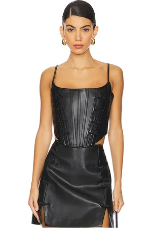 Sau Lee Corset de piel sintética nadia en color talla 12 en - Black. Talla 12 (también en 2, 4, 6).