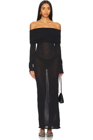 Lovers And Friends Vestido sofie off the shoulder en color talla L en - Black. Talla L (también en M, S, XS).