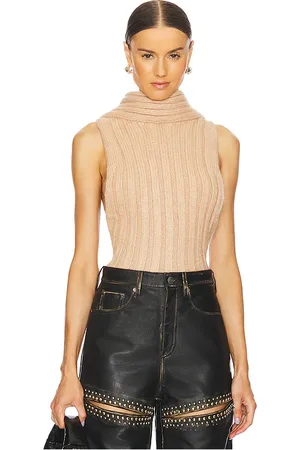 AREA Sleeveless twisted top en color beige talla L en - Beige. Talla L (también en M, S, XL, XS).