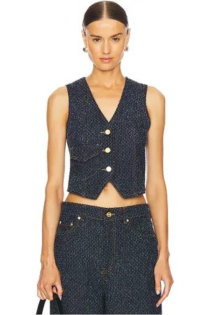 Ganni Chaleco fluffy en color denim-dark talla 34 en - Denim-Dark. Talla 34 (también en 42).