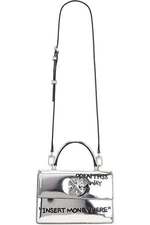 OFF-WHITE Bolso con asa superior jitney en color plateado metálico talla all en - Metallic Silver. Talla all.